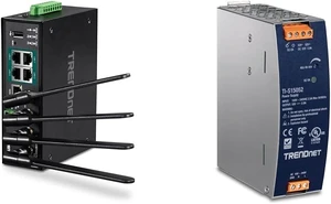 Bundle: TRENDnet Industrial AC1200 Wireless Gigabit PoE+ Router, TI-WP100 + TRENDnet 150W, 52V DC, 2.89A AC to DC DIN-Rail Power Supply, TI-S15052 Bundle: TRENDnet Industrial AC1200 Wireless Gigabit PoE+ Router, TI-WP100 + TRENDnet 150W, 52V DC, 2.89A AC to DC DIN-Rail Power Supply, TI-S15052