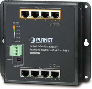 WGS-804HPT Industrial 8-Port 10/100/1000T Wall-Mount Managed Switch with 4-Port PoE+ (-40~75C) WGS-804HPT Industrial 8-Port 10/100/1000T Wall-Mount Managed Switch with 4-Port PoE+ (-40~75C)