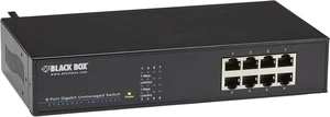 Black Box Switch - (8) 10/100/1000-Mbps Copper RJ45, Rackmount Black Box Switch - (8) 10/100/1000-Mbps Copper RJ45, Rackmount