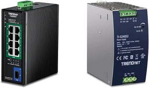 Bundle: TRENDnet 9-Port Industrial 2.5G DIN-Rail PoE++ Switch with 10G SFP+ Port, TI-BG5091+ TRENDnet 240W, 52V DC, 4.61A AC to DC DIN-Rail Power Supply, TI-S24052 Bundle: TRENDnet 9-Port Industrial 2.5G DIN-Rail PoE++ Switch with 10G SFP+ Port, TI-BG5091+ TRENDnet 240W, 52V DC, 4.61A AC to DC DIN-Rail Power Supply, TI-S24052
