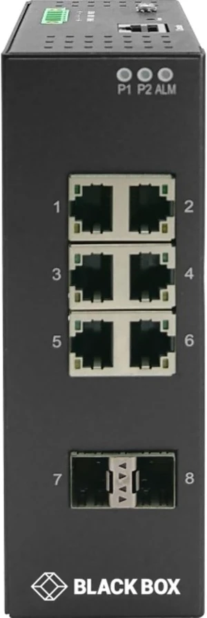 Black Box EXTR MGD Switch - (6) 10/100/1000 RJ45, (2) 100/1000 SFP Black Box EXTR MGD Switch - (6) 10/100/1000 RJ45, (2) 100/1000 SFP