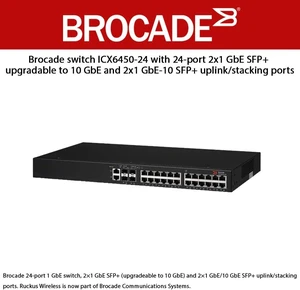 Brocade ICX6450-24 24PORT 10/100/1000BT SWITCH EXCESS NEW PROD SEE NOTES Brocade ICX6450-24 24PORT 10/100/1000BT SWITCH EXCESS NEW PROD SEE NOTES