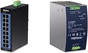 Bundle: TRENDnet 16-Port Industrial Gigabit L2 Managed DIN-Rail Switch, Layer 2 Switch, TI-G160i + TRENDnet 240W, 52V DC, 4.61A AC to DC DIN-Rail Power Supply, TI-S24052 Bundle: TRENDnet 16-Port Industrial Gigabit L2 Managed DIN-Rail Switch, Layer 2 Switch, TI-G160i + TRENDnet 240W, 52V DC, 4.61A AC to DC DIN-Rail Power Supply, TI-S24052