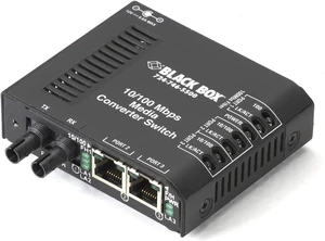 Black Box Corp Fast Ethernet Media Converter - 2 X Rj-45 1 X St Duplex - 10/100base-tx 100base-x - External Rack-mountable LBH100A-ST Black Box Corp Fast Ethernet Media Converter - 2 X Rj-45 1 X St Duplex - 10/100base-tx 100base-x - External Rack-mountable LBH100A-ST