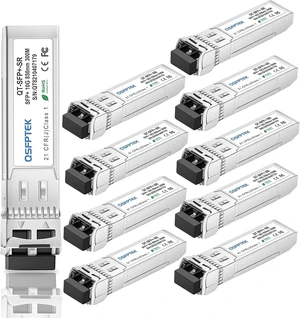 QSFPTEK 10GBASE-SR SFP Module, SFP+ 850nm 300m Duplex LC MMF DOM Optical Networking Transceivers MINI GBIC Compatible SFP-10G-SR, and Other Open Switch, 10pcs QSFPTEK 10GBASE-SR SFP Module, SFP+ 850nm 300m Duplex LC MMF DOM Optical Networking Transceivers MINI GBIC Compatible SFP-10G-SR, and Other Open Switch, 10pcs