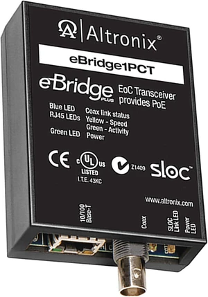 ALTRONIX EBRIDGE1PCT 25MBPS, EOC Single Port TRANSCEIVER, Passes POE from Receiver, Requires Compatible Receiver ALTRONIX EBRIDGE1PCT 25MBPS, EOC Single Port TRANSCEIVER, Passes POE from Receiver, Requires Compatible Receiver