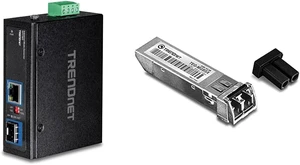 TRENDnet Hardened Industrial Gigabit Ethernet Media Converter and 550m Multi-Mode LC SFP Module Bundle TRENDnet Hardened Industrial Gigabit Ethernet Media Converter and 550m Multi-Mode LC SFP Module Bundle