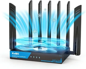 KuWFi 5G Router, AX3000 WiFi 6 with SIM Card Slot, Dual SIM, Unlocked KuWFi 5G Router, AX3000 WiFi 6 with SIM Card Slot, Dual SIM, Unlocked