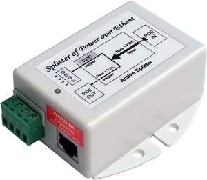 48VDC 802.3at POE Input, 48V 802.3at PoE Out and 12VDC @ 20W Output, Max 50W, POE Splitter/Voltage Converter, -30 to +65C, Gigabit, Isolated Input/Output, Wire Terminal 48VDC 802.3at POE Input, 48V 802.3at PoE Out and 12VDC @ 20W Output, Max 50W, POE Splitter/Voltage Converter, -30 to +65C, Gigabit, Isolated Input/Output, Wire Terminal