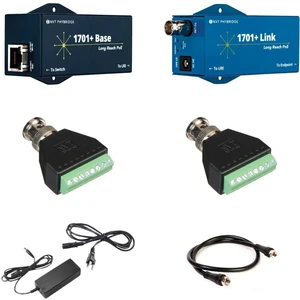 NVT Phybridge NV-EC1701PLS-XKIT Extender Kit; Includes: 1701+ Base Extender & Link Adapter, NV-PS55-60W Power Supply, 2' Coaxial Cable, and 2 x NV-BNCA BNC Screw Terminal Adapters NVT Phybridge NV-EC1701PLS-XKIT Extender Kit; Includes: 1701+ Base Extender & Link Adapter, NV-PS55-60W Power Supply, 2' Coaxial Cable, and 2 x NV-BNCA BNC Screw Terminal Adapters