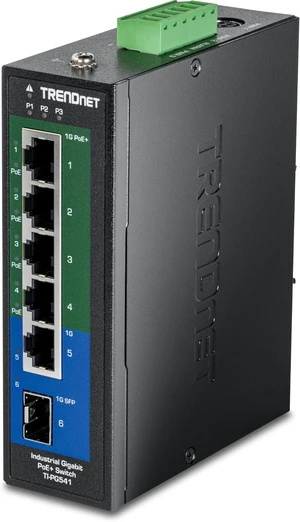 TRENDnet 6-Port Industrial Gigabit PoE+ DIN-Rail Switch, TI-PG541 TRENDnet 6-Port Industrial Gigabit PoE+ DIN-Rail Switch, TI-PG541