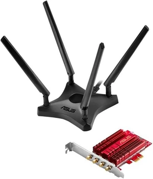 ASUS PCE-AC88 Dual-Band 4x4 AC3100 WiFi PCIe Adapter with Heat Sink and External Magnetic Antenna Base Allows Flexible Antenna Placement to Maximize Coverage ASUS PCE-AC88 Dual-Band 4x4 AC3100 WiFi PCIe Adapter with Heat Sink and External Magnetic Antenna Base Allows Flexible Antenna Placement to Maximize Coverage