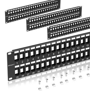 Sokqovt 48 Port Blank Keystone Patch Panel with Snap-in Design (4 Pack), Cat6 Network Patch Panel 2U 19 inch, Rack Mount Ethernet Patch Panel (for Slim Keystone Only) Sokqovt 48 Port Blank Keystone Patch Panel with Snap-in Design (4 Pack), Cat6 Network Patch Panel 2U 19 inch, Rack Mount Ethernet Patch Panel (for Slim Keystone Only)