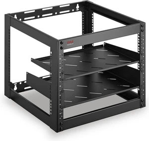 Pyle 10U Advanced Open Frame Server Rack - Wall Mount Network Rack, Networking & AV Gear - Heavy-Duty 19" Equipment, Includes 1U & 2U Vented Shelves for Airflow, Lockable Wheels - 440 lbs Capacity Pyle 10U Advanced Open Frame Server Rack - Wall Mount Network Rack, Networking & AV Gear - Heavy-Duty 19" Equipment, Includes 1U & 2U Vented Shelves for Airflow, Lockable Wheels - 440 lbs Capacity