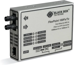 Black Box FST ETH MED Conv 100-Mbps COP to 100-Mbps SM FBR 1310nm 25km ST Black Box FST ETH MED Conv 100-Mbps COP to 100-Mbps SM FBR 1310nm 25km ST