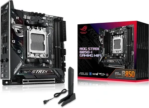 ASUS ROG Strix B850-I Gaming WiFi AMD AM5 B850 Mini-ITX mITX Motherboard 10+2+1 Stages, DDR5, 2.5G LAN, WiFi 7, 2X M.2, PCIe® 5.0 x16, USB 20Gbps Type-C®, AI Overclocking, AI Networking II, Aura Sync ASUS ROG Strix B850-I Gaming WiFi AMD AM5 B850 Mini-ITX mITX Motherboard 10+2+1 Stages, DDR5, 2.5G LAN, WiFi 7, 2X M.2, PCIe® 5.0 x16, USB 20Gbps Type-C®, AI Overclocking, AI Networking II, Aura Sync