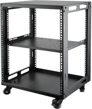 12U Open Frame Server Rack with Wheels Free Standing Network Server Rack for Servers & AV Gear Black 12U Open Frame Server Rack with Wheels Free Standing Network Server Rack for Servers & AV Gear Black