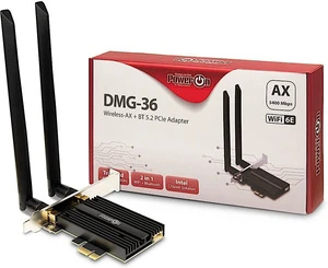 INTER TECH WI-FI6E+ BT5.2 ADAPTADOR PCIE DMG-36 5400 MBPS INTER TECH WI-FI6E+ BT5.2 ADAPTADOR PCIE DMG-36 5400 MBPS