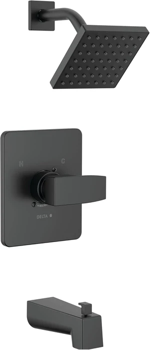 Delta Modern 14 Series Square Bathtub and Shower Faucet Set, Matte Black Shower Head and Handle Set, Valve Trim Kit, Matte Black T14467-BL-PP (Valve Not Included) Delta Modern 14 Series Square Bathtub and Shower Faucet Set, Matte Black Shower Head and Handle Set, Valve Trim Kit, Matte Black T14467-BL-PP (Valve Not Included)
