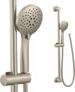 Moen Brushed Nickel Eco-Performance 5-Function Handheld Removable Shower Head, Adjustable 30-Inch Slide Bar and 69-Inch Long Hose, 3558EPBN Moen Brushed Nickel Eco-Performance 5-Function Handheld Removable Shower Head, Adjustable 30-Inch Slide Bar and 69-Inch Long Hose, 3558EPBN