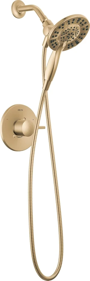 Delta Faucet Albion 14 Series Single-Handle Shower Faucet, Gold Shower Trim Kit with 4-Setting In2ition 2-in-1 Dual Hand Held Shower Head with Hose, Champagne Bronze T142855-CZ-I (Valve Not Included) Delta Faucet Albion 14 Series Single-Handle Shower Faucet, Gold Shower Trim Kit with 4-Setting In2ition 2-in-1 Dual Hand Held Shower Head with Hose, Champagne Bronze T142855-CZ-I (Valve Not Included)