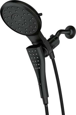 Moen Verso Matte Black Eight-Function 7" Wide Spray Shower Head and Detachable Handshower Combo with 72" Hose, 220C3BL Moen Verso Matte Black Eight-Function 7" Wide Spray Shower Head and Detachable Handshower Combo with 72" Hose, 220C3BL