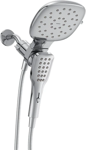 Moen Verso Eco-Performance Infiniti Dial Square Standard Shower Head With Detachable Hand Shower Combo, 7-Inch Spray Head, Chrome, 220C4EP Moen Verso Eco-Performance Infiniti Dial Square Standard Shower Head With Detachable Hand Shower Combo, 7-Inch Spray Head, Chrome, 220C4EP