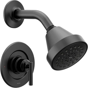 Moen Gibson Matte Black Eco-Performance Modern Shower Trim Featuring Bathroom Showerhead and Lever Handle, Posi-Temp Valve Required, T2902EPBL Moen Gibson Matte Black Eco-Performance Modern Shower Trim Featuring Bathroom Showerhead and Lever Handle, Posi-Temp Valve Required, T2902EPBL