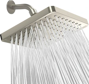 SparkPod Rain Shower Head, 8 Inch Square, Elegant Brushed Nickel Finish SparkPod Rain Shower Head, 8 Inch Square, Elegant Brushed Nickel Finish