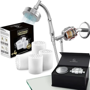 AquaHomeGroup Handheld Shower Head with Filter 20-Stage Filtration with Vitamin C, E & A Filtered Shower Head + 4x Filter Cartridge Bundle AquaHomeGroup Handheld Shower Head with Filter 20-Stage Filtration with Vitamin C, E & A Filtered Shower Head + 4x Filter Cartridge Bundle