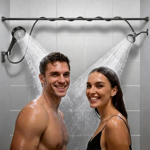 Dual Shower Head with Handheld for Couples, Double Showerhead (Black) Dual Shower Head with Handheld for Couples, Double Showerhead (Black)