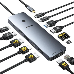 MOKiN Laptop Docking Station 3 Monitors,USB C Hub with 2 HDMI 2DP MOKiN Laptop Docking Station 3 Monitors,USB C Hub with 2 HDMI 2DP