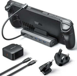 JSAUX Docking Station and 45W Charger for Steam Deck, 6-in-1 Dock HDMI 2.0 4K@60Hz, Gigabit Ethernet, 3 USB A 3.0 and USB C Port Compatible with Steam Deck/ROG Ally-HB0603 JSAUX Docking Station and 45W Charger for Steam Deck, 6-in-1 Dock HDMI 2.0 4K@60Hz, Gigabit Ethernet, 3 USB A 3.0 and USB C Port Compatible with Steam Deck/ROG Ally-HB0603