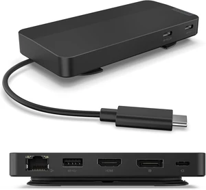 Lenovo USB-C Dual Display Travel Dock - 7 Ports, Integrated USB-C Cable, Universal Compatibility, Dual Displays at 4K - Black Lenovo USB-C Dual Display Travel Dock - 7 Ports, Integrated USB-C Cable, Universal Compatibility, Dual Displays at 4K - Black
