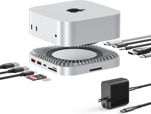 RayCue 40G Mac mini M6, M5 Pro, M4 Dock & Stand with 8T NVMe SSD Enclosure,2X USB-A 3.2 10Gbps, USB-C 3.2 10Gbps, SD/TF 4.0, 65W Power,8K DP Video Interface, 3.5mm Audio- Ultimate Mac mini M4 Hub RayCue 40G Mac mini M6, M5 Pro, M4 Dock & Stand with 8T NVMe SSD Enclosure,2X USB-A 3.2 10Gbps, USB-C 3.2 10Gbps, SD/TF 4.0, 65W Power,8K DP Video Interface, 3.5mm Audio- Ultimate Mac mini M4 Hub
