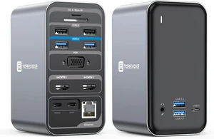 USB C Docking Station Dual Monitor, TOBENONE Laptop Docking Station with Dual HDMI, VGA, 65W Power Adapter, 7 USB, Gigabit Ethernet, SD/TF, 3.5mm Audio, 15 in 1 USB C Dock for Dell/HP/Lenovo/Surface USB C Docking Station Dual Monitor, TOBENONE Laptop Docking Station with Dual HDMI, VGA, 65W Power Adapter, 7 USB, Gigabit Ethernet, SD/TF, 3.5mm Audio, 15 in 1 USB C Dock for Dell/HP/Lenovo/Surface