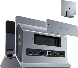 PULWTOP MacBook Pro Air Docking Station, Vertical USB C Laptop Docking Station with M.2 SSD Slot, HDMI 4K@60Hz, 4 USB A/C Max 10Gbps, Ethernet, SD/TF, PD Dock for MacBook/USB-C Win Laptops - Grey PULWTOP MacBook Pro Air Docking Station, Vertical USB C Laptop Docking Station with M.2 SSD Slot, HDMI 4K@60Hz, 4 USB A/C Max 10Gbps, Ethernet, SD/TF, PD Dock for MacBook/USB-C Win Laptops - Grey