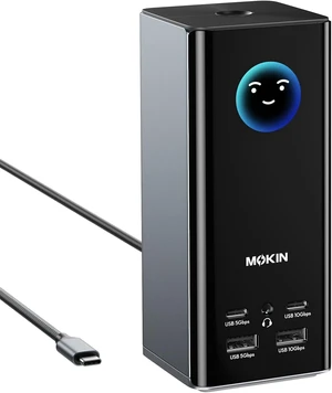 MOKiN USB C Docking Station 3 Monitors, 17-in-1 Triple Display Docking Station with 3 HDMI & 2 DP, 10G USB A/C, Gigabit Ethernet, 100W PD, Smart Display, SD/microSD, for Mac/Dell/Hp(Driver Required) MOKiN USB C Docking Station 3 Monitors, 17-in-1 Triple Display Docking Station with 3 HDMI & 2 DP, 10G USB A/C, Gigabit Ethernet, 100W PD, Smart Display, SD/microSD, for Mac/Dell/Hp(Driver Required)
