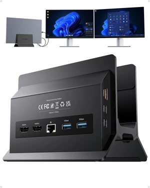 PULWTOP USB C Docking Station Dual Monitor 4K@60Hz, 11-in-1 Vertical Laptop Stand Dock, 100W PD, 10Gbps Data, Gigabit Ethernet, Compatible with Dell Lenovo HP Windows Laptops, Black PULWTOP USB C Docking Station Dual Monitor 4K@60Hz, 11-in-1 Vertical Laptop Stand Dock, 100W PD, 10Gbps Data, Gigabit Ethernet, Compatible with Dell Lenovo HP Windows Laptops, Black