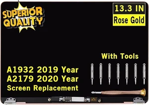 Screen Replacement for MacBook Air Retina A1932 2019 Year / A2179 2020 Year EMC 3302 EMC 3184 MVFH2 MVFJ2 MWTJ2 MWH22 LCD Display Screen Full Assembly (Rose Gold) Screen Replacement for MacBook Air Retina A1932 2019 Year / A2179 2020 Year EMC 3302 EMC 3184 MVFH2 MVFJ2 MWTJ2 MWH22 LCD Display Screen Full Assembly (Rose Gold)