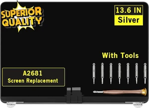 New Screen Replacement for MacBook Air M2 2022 A2681 EMC 4074 Display LCD Screen Full Assembly Complete 13.6" Top Assembly 2560x1664 (Silver) New Screen Replacement for MacBook Air M2 2022 A2681 EMC 4074 Display LCD Screen Full Assembly Complete 13.6" Top Assembly 2560x1664 (Silver)