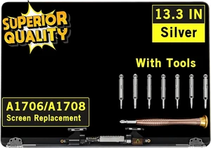 13.3" Screen Replacement for MacBook Pro A1706 A1708 Late 2016 Mid 2017 EMC 3071 3163 2978 3164 Retina LCD Display Screen Full Assembly Complete Top Assembly 2560x1600 (Silver) 13.3" Screen Replacement for MacBook Pro A1706 A1708 Late 2016 Mid 2017 EMC 3071 3163 2978 3164 Retina LCD Display Screen Full Assembly Complete Top Assembly 2560x1600 (Silver)