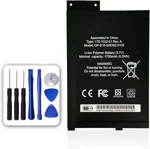 3.7V 6.5Wh 1750mAh GP-S10-346392-0100,170-1032-00, 170-1032-01,S11GTSF01A Compatible for e-book e-reader with 8 Repair Machine tools 3.7V 6.5Wh 1750mAh GP-S10-346392-0100,170-1032-00, 170-1032-01,S11GTSF01A Compatible for e-book e-reader with 8 Repair Machine tools