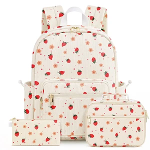 Girls Backpack SetCute School Backpack for Teens Girls Kids Bookbags for Elementary High School Women Laptop Bags Daypacks Set With Lunch Bag and Pencil Case (Beige Strawberry, 3 Set) Girls Backpack SetCute School Backpack for Teens Girls Kids Bookbags for Elementary High School Women Laptop Bags Daypacks Set With Lunch Bag and Pencil Case (Beige Strawberry, 3 Set)