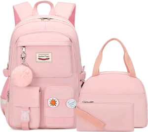 School Backpack for Girls Backpack with Lunch Box Anime Bookbag Set School Bag Kawaii Backpacks for Girls Teens (Pink) School Backpack for Girls Backpack with Lunch Box Anime Bookbag Set School Bag Kawaii Backpacks for Girls Teens (Pink)