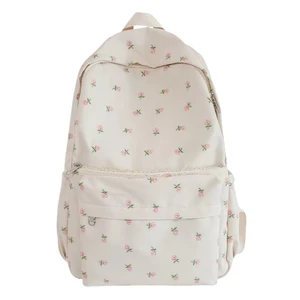 Preppy Bag Floral Printed Kawaii Backpack Cottagecore Aesthetic Backpack Laptop Daypack (White) Preppy Bag Floral Printed Kawaii Backpack Cottagecore Aesthetic Backpack Laptop Daypack (White)