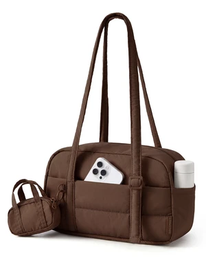 Purses for Women, Puffer Shoulder Bag Small Tote Handbags, Brown | Cute Hobo Bags with Puffy Pouch for Travel, Gym, Daily Purses for Women, Puffer Shoulder Bag Small Tote Handbags, Brown | Cute Hobo Bags with Puffy Pouch for Travel, Gym, Daily