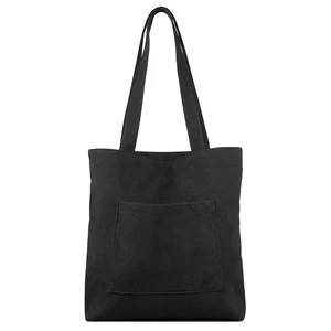 Corduroy Tote Bag with Zip, Shoulder Bag Women's Hobos Handbags Large Capacity Shopping Bag with Inner Pocket, Black Corduroy Tote Bag with Zip, Shoulder Bag Women's Hobos Handbags Large Capacity Shopping Bag with Inner Pocket, Black