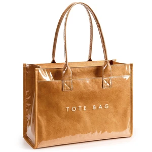 Kraft Paper Work Purses Large Capacity Shoulder Handbag, Brown Kraft Paper Work Purses Large Capacity Shoulder Handbag, Brown