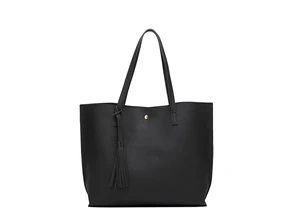 Women's Soft Faux Leather Tote Shoulder Bag from, Big Capacity Tassel Handbag Black Women's Soft Faux Leather Tote Shoulder Bag from, Big Capacity Tassel Handbag Black